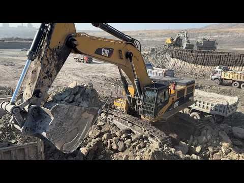 Caterpillar 385C Excavator Loading Overburden On A Huge Mining Site - Sotiriadis/Labrianidis