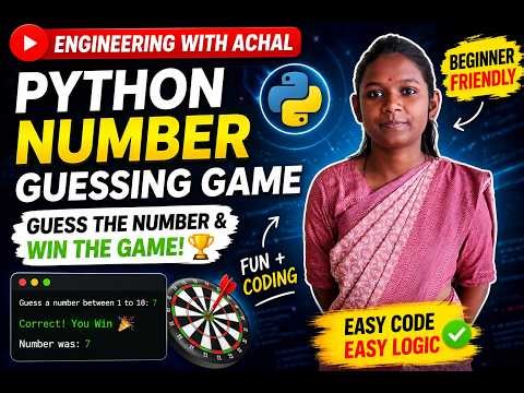 Python Number Guessing Game 🎯 | Python Mini Project for Beginners | Engineering with Achal
