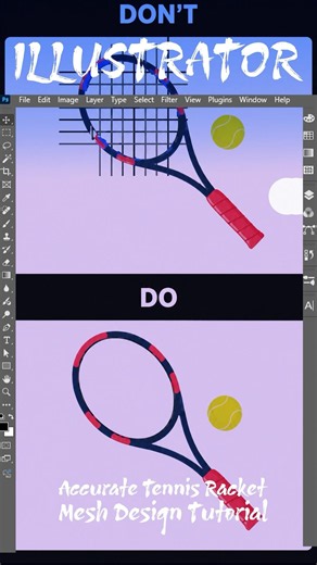 Adobe Illustrator 2026 – Accurate Tennis Racket Mesh Design 🎾🔥 #rahibgraphics #illustrator
