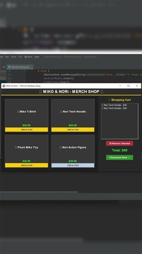 I coded an Online Shop App in Java! 🛒💻 #shorts #coding #programming #java #games