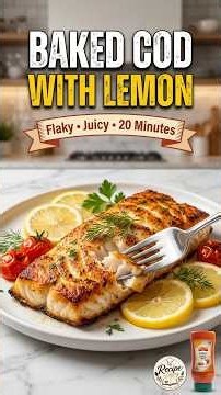 Baked Cod with Lemon — Flaky, Juicy & Ready in 20 Minutes! 🐟🍋#BakedCod #LemonCod #WeeknightDinner
