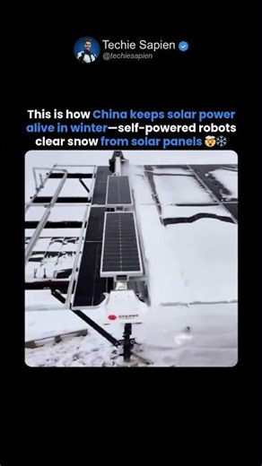 China Uses Solar-Powered Robots to Clear Snow From Solar Panels 🤯❄️