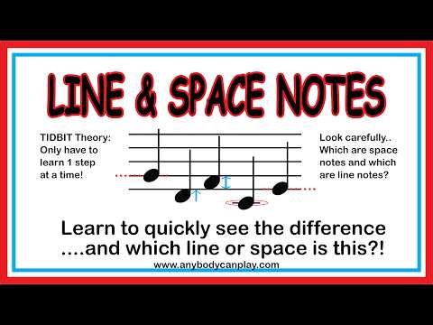 LINE & SPACE NOTES in music. TIDBIT THEORY for beginner piano students of all ages!