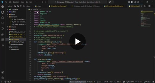 RAG-Based Video Search System Using Free Open-Source Tools | Roshan Shelar posted on the topic | LinkedIn