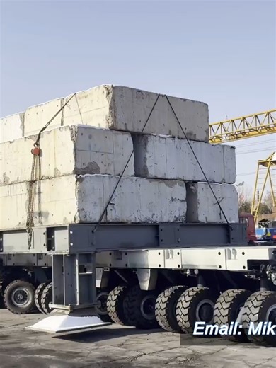 SPMT 250tons loading test, self propelled modular transporter, spmt, scheuerle spmt, spt,www.modulestrailer.com SPMT 48tons per axle self propelled modular transporter, 2.43 meters width, electric hydraulic steering, similar to Scheuerle SPMT, self propelled modular trailer, self propelled modular vehicle, work with Power Pack Unit, PPU. The modular transporter can be 4 axle and 6 axle, this is popular and common modular transporter in the market now. Each module can be fitted with its own engin