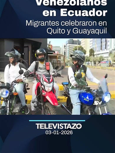 Venezolanos Celebran Captura de Maduro en Quito y Guayaquil
