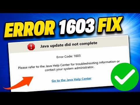How to Fix Java Update Did Not Complete Error Code 1603 on Windows 11/10 (2026)