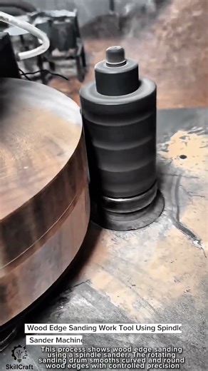 Wood Edge Sanding Work Tool Using Spindle Sander Machine #worktool