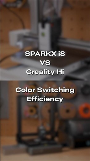 Watch SPARKX i8 & Creality Hi switch colors side by side. #creality #SPARKXi8 #3dprinting