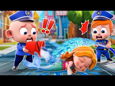 Canción de la Policía | Rescatar a La Sirena | Canciones infantiles para Niños | Little PIB