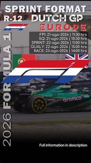 ⚪ F1 SCHEDULES DUTCH GP 2026 EUROPE 🟡 #dutchgp #zandvoort #f1schedule #f1