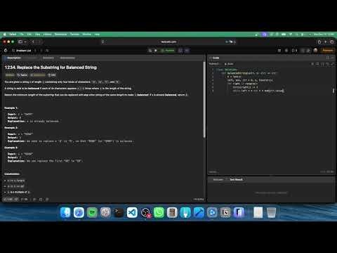 No Sound Leetcode 1234: Replace the Substring for Balanced String