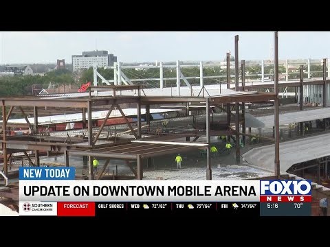 Mobile arena roof begins to take shape; project remains on budget and on schedule