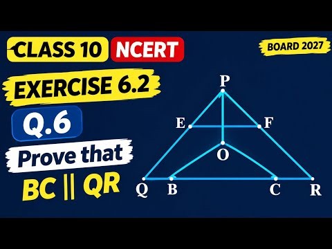 Class 10 Maths | NCERT Exercise 6.2 Q1-5| Prove BC ∥ EF| Triangles | Board 2027
