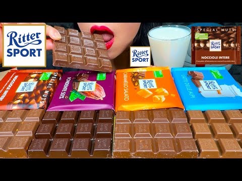 ASMR RITTER SPORT CHOCOLATE PARTY MUKBANG MASSIVE Eating Sounds