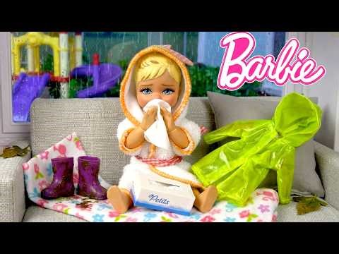 Barbie Doll Family Rainy Day Get Well Routine