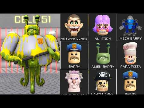 ALIEN BASE BARRY PRISON RUN Obby New Skin Unlocked Use All Morphs Vs All Items Roblox Full Gameplay!
