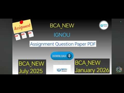 BCA_NEW | IGNOU | Assignment question paper pdf | ✅ Download July 2025 - January 2026