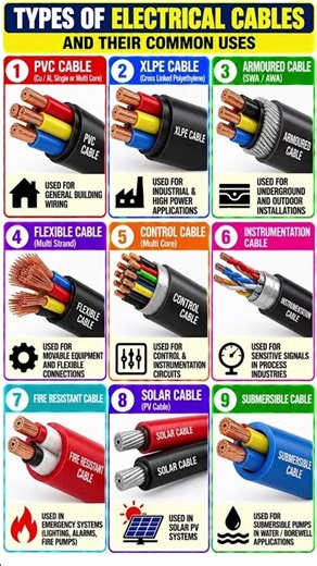 9 Types of Electrical Cables ⚡ | Their Uses Explained
