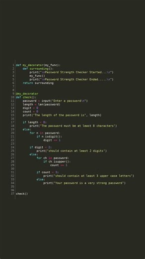 #python #pythonprogramming #Python Decorators in 60 Seconds 🔥 | Password Checker #pythonlearning