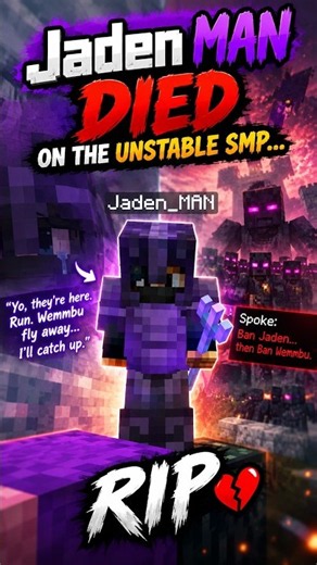 Jaden MAN died on the Unstable SMP...