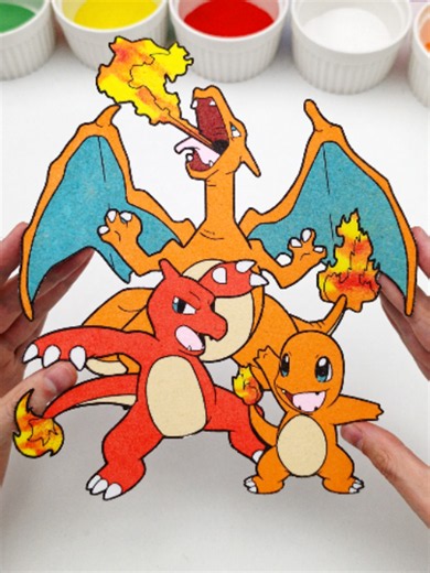 Charmander Charmeleon Charizard sand art evolution