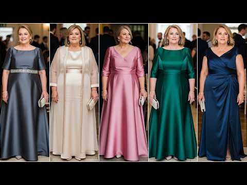 Flattering Satin Plus Size Mother Of The Bride Dresses: Formal Wedding Guest Outfits for Curvy Moms