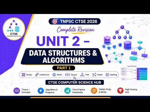 🔥 TNPSC CTSE 2026 | UNIT 2 – Data Structures & Algorithms (Part 1) | Complete Revision |