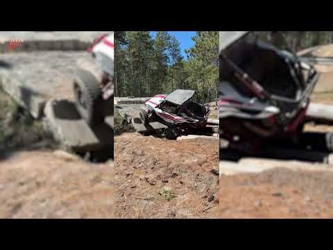Utility Vehicle Tips Over After Driver Loses Control on Obstacle - 1823846