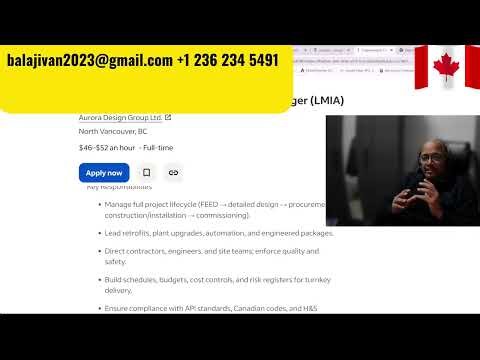 Civil and mechanical Project Manager work visa to work in Canada #tamiljobs #tamilnadu#tamil#salary