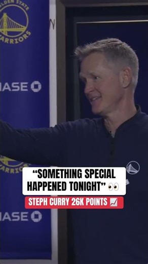 Coach Kerr honors Steph after becoming the 22nd player in NBA history to reach 26k career points! 🤯