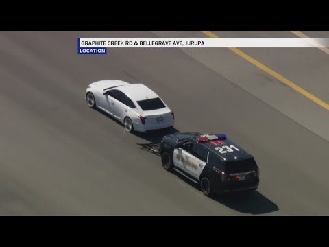 Car crashes into brick wall after law enforcement use "Grappler" to stop chase