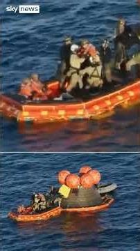 Astronauts emerge from capsule for first time