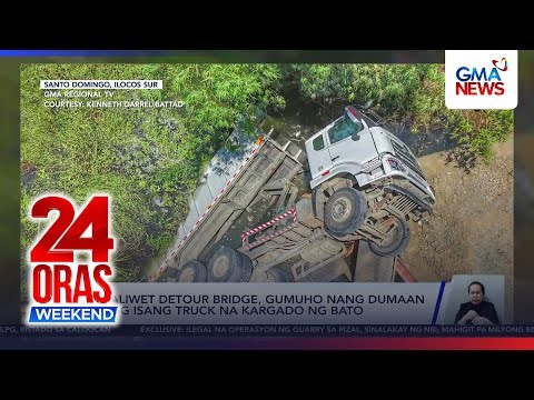 Kaliwet Detour Bridge, gumuho nang dumaan ang isang truck na kargado ng bato | 24 Oras Weekend
