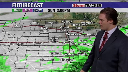 Showers moving into the region from south to north this evening