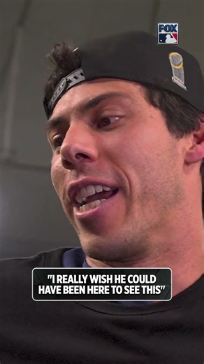 Christian Yelich wishes Bob Uecker could have seen this moment #worldseries #mlb #baseball #brewers