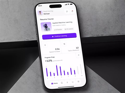 Modern AI Learning App UI | EdTech Dashboard | Course Platform