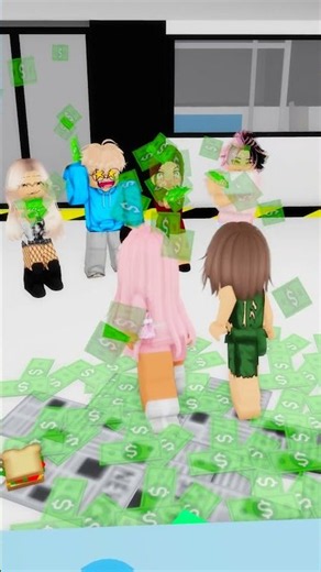I helped her earn money in the subway station🤗😇#robloxshorts #roblox