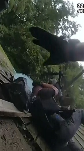 Officers fall trying to make arrest as deck collapses