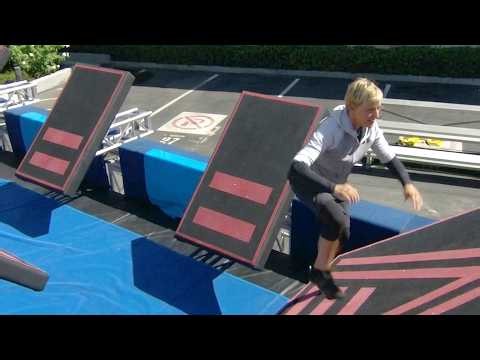 Ellen Attempts the ‘American Ninja Warrior’ Course