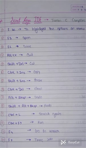 sort keys IDL using in turbo c compiler