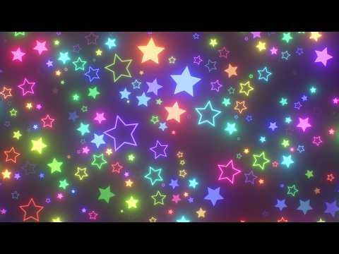 Flashing Rainbow Colored Neon Shine Stars Glowing Vibrantly In Space 4K VJ Loop Motion Background