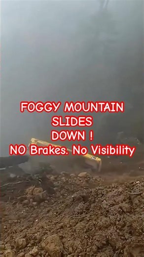 😱 Giant Machine Slides Down Foggy Mountain – Completely Out of Control!