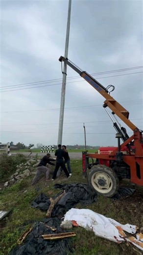 33Kv Pole installation #electrician #lineman #reels #electricianwork #export