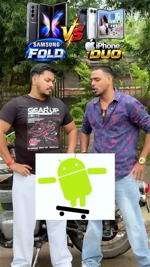 iPhone vs android 😍💀 #iPhoneDuo #SamsungFold #AppleVsSamsung #TechBattle