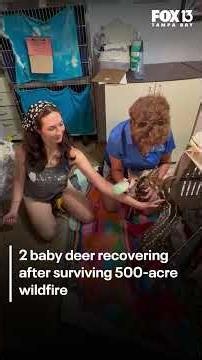 2 baby deer recovering after surviving 500-acre wildfire in Florida