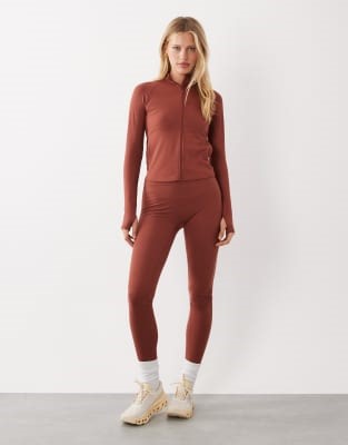 4505 Icon soft touch high waist yoga legging in amber | ASOS