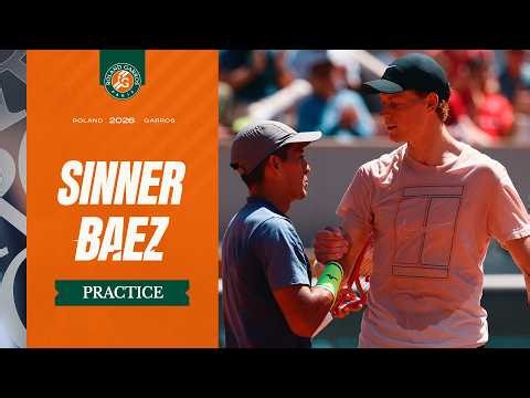 Jannik Sinner and Sebastian Baez practice highlights | Roland-Garros 2026
