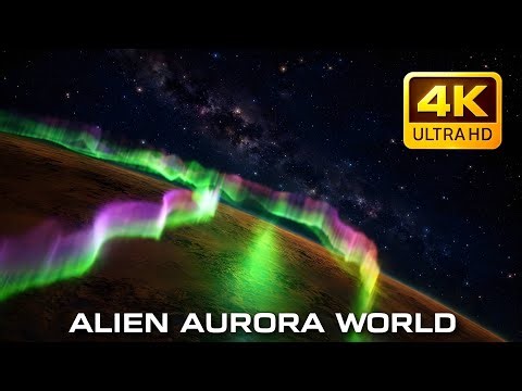 Journey to an Alien World — Glowing Aurora Planet in 4K | 2 Hours Ambient Space Music 🚀🌌