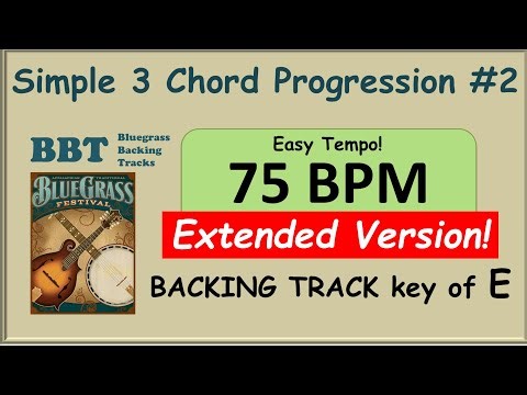 3 Chord Progression #2 in E bluegrass backing track